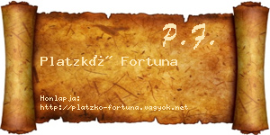 Platzkó Fortuna névjegykártya
